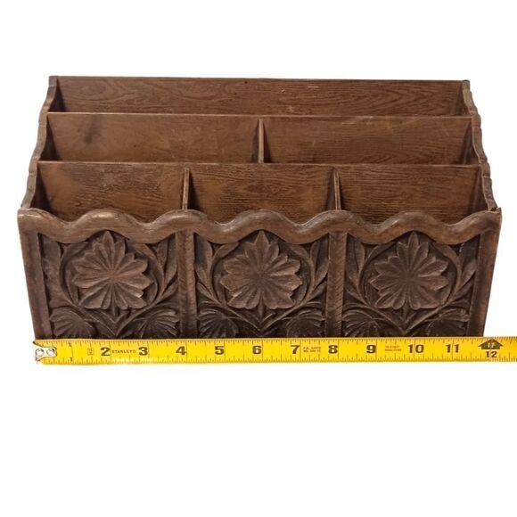 Lerner Desk Organizer Faux Wood Ornate Witchy Victorian Style Vanity Makeup Vtg. - Picture 6 of 16